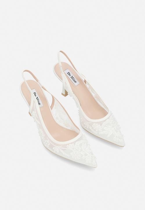 Be Mine - Tania closed toe stiletto heel slingback - ivory 