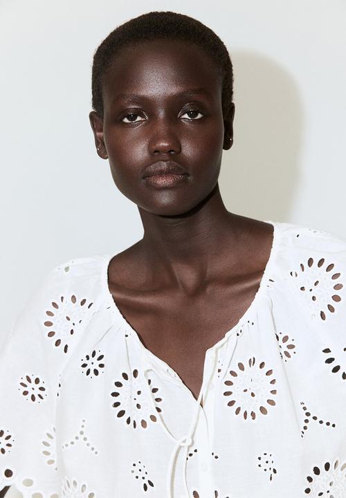 MANGO - Blouse brotes - natural