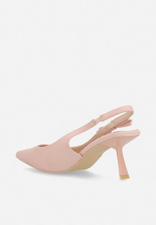 Be Mine - Almeria closed toe stiletto heel slingback - blush satin