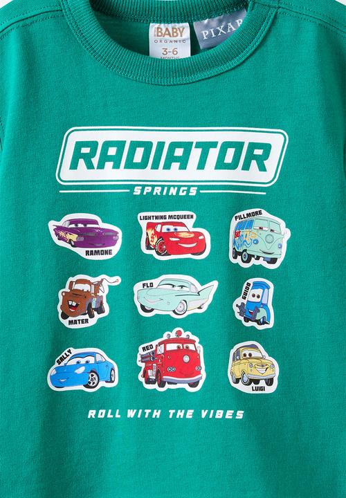 Cotton On - Bobbi Short Sleeve Lcn Tee - Lcn Dis English Ivy/Lightning Mcqueen