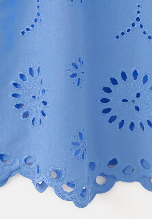 MANGO - Blouse brotes - medium blue