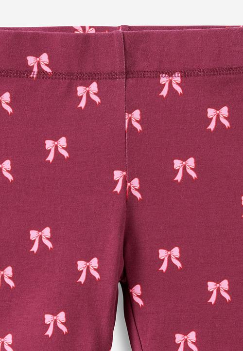 Cotton On - Essential Bike Short - Berry Jam/Pink Bows