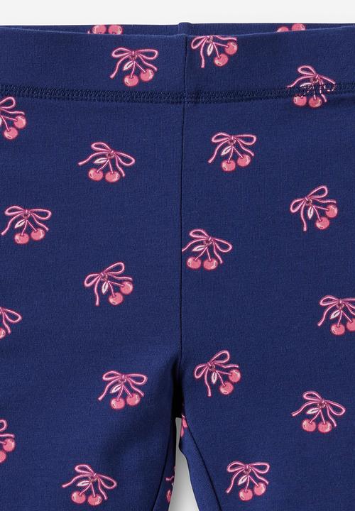 Cotton On - Essential Bike Short - Denim Navy/Cherry Bows