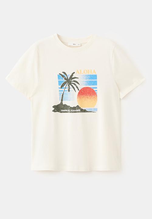 MANGO - T-shirt ilustra - light beige