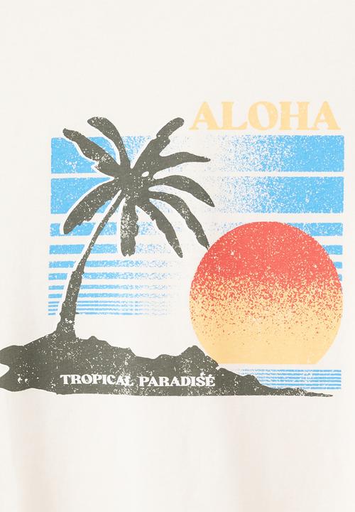 MANGO - T-shirt ilustra - light beige