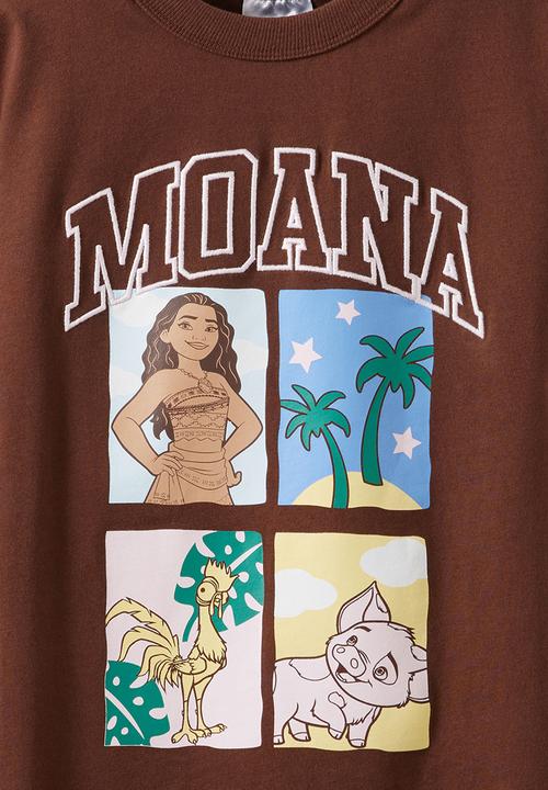 Cotton On - License Drop Shoulder Short Sleeve Tee - Lcn Dis Moana/Rocky Road