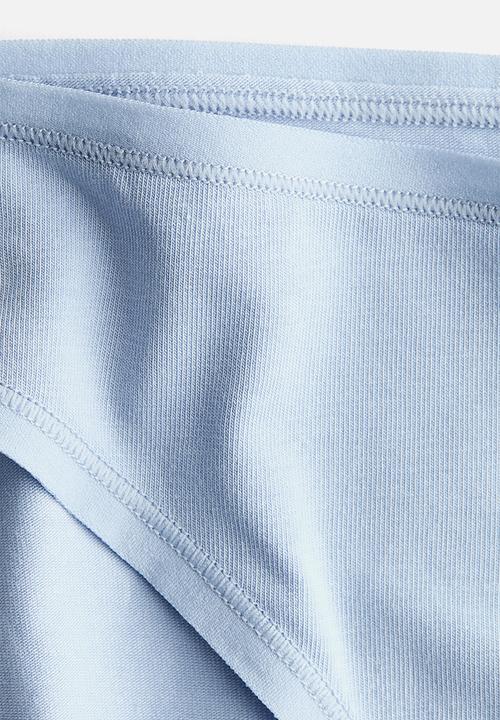 H&M - 3-Pack cotton bikini briefs - light blue/light grey marl