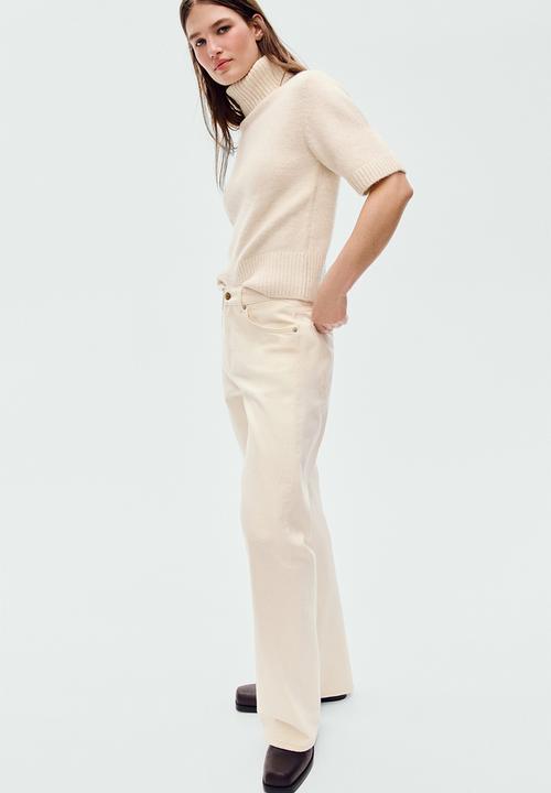 H&M - Wide high jeans - light beige