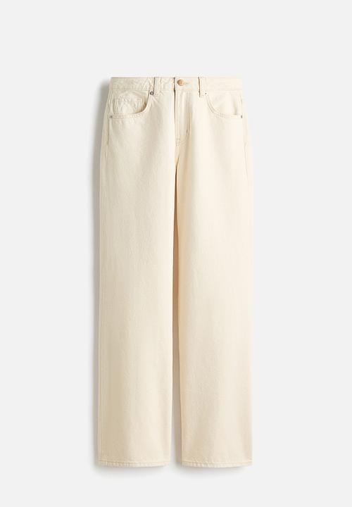 H&M - Wide high jeans - light beige