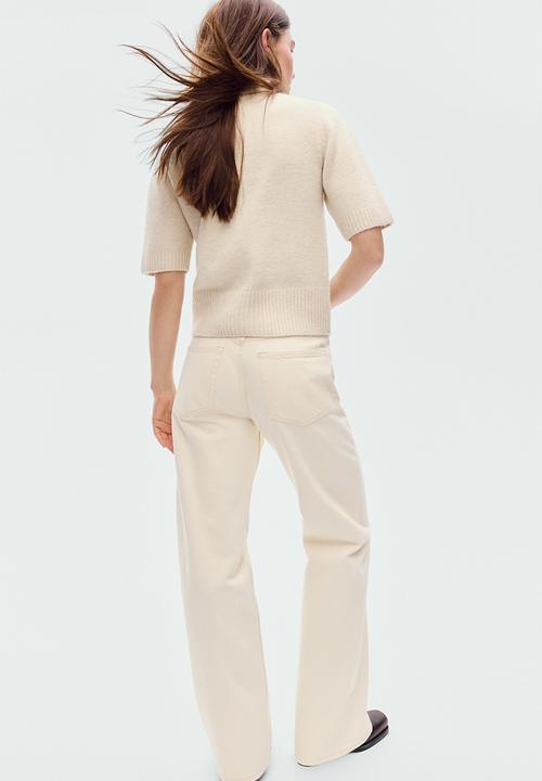 H&M - Wide high jeans - light beige