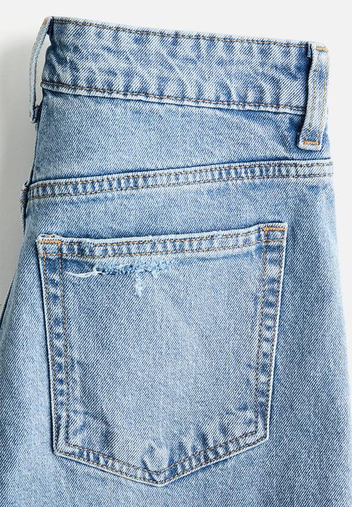 H&M - Mom slim fit high waist ankle jeans - light denim blue