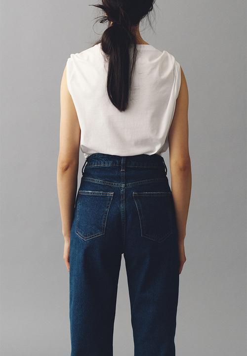 H&M - Mom slim fit high waist ankle jeans - denim blue