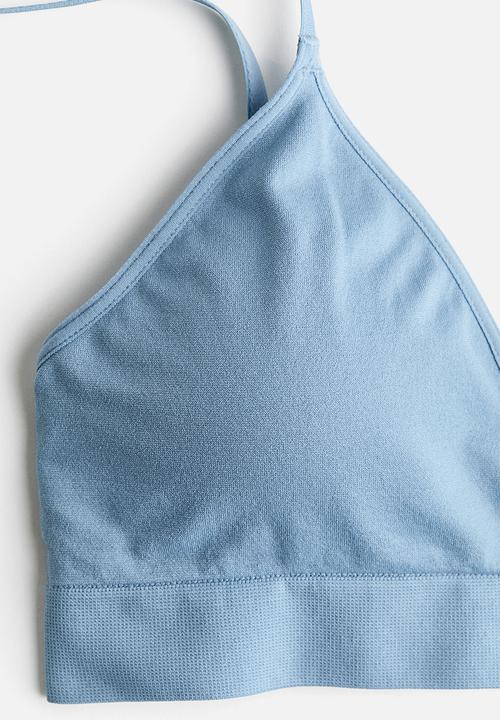 H&M - Seamless padded soft bra - light dusty blue