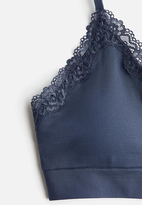 H&M - Seamless padded soft bra - navy blue