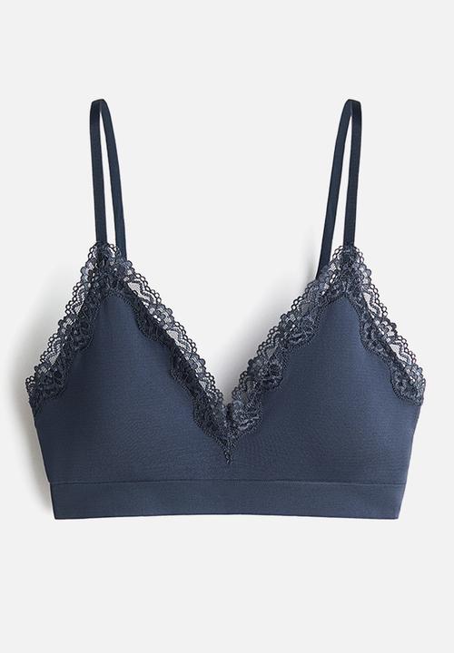 H&M - Seamless padded soft bra - navy blue