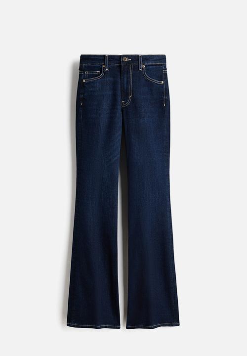 H&M - Flared high jeans - dark denim blue