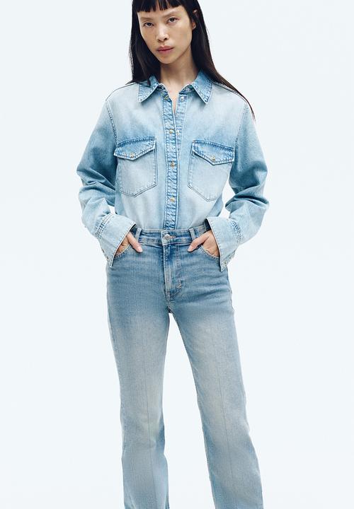 H&M - Flared high jeans - light denim blue