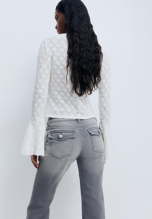 H&M - Flared low jeans - denim grey