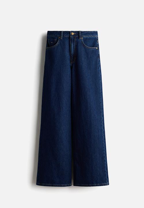 H&M - Wide ultra high jeans - dark denim blue