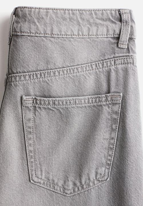 H&M - Wide ultra high jeans - light denim grey