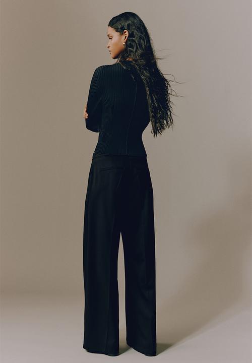 H&M - Tailored drawstring trousers - black