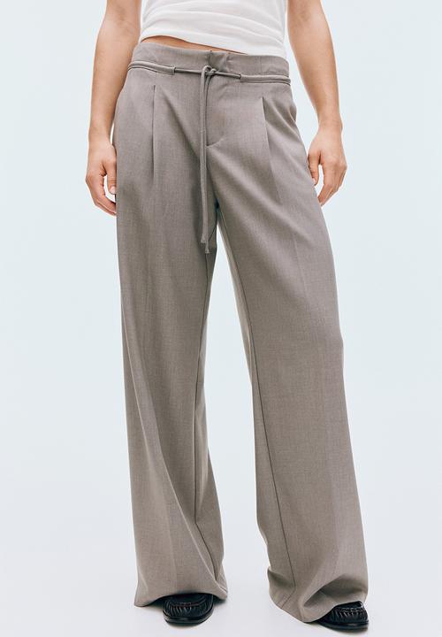 H&M - Tailored drawstring trousers - mole