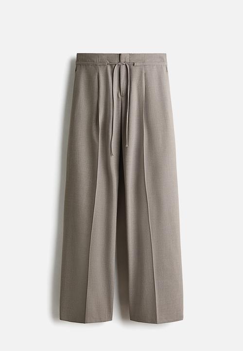 H&M - Tailored drawstring trousers - mole