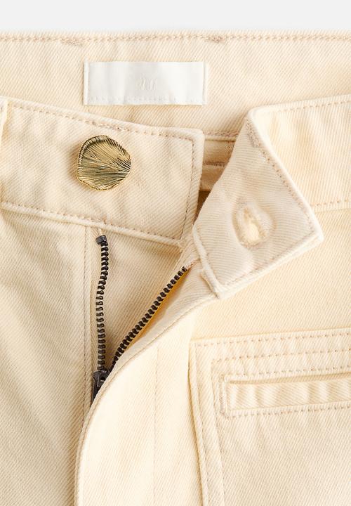 H&M - Wide high jeans - pale yellow