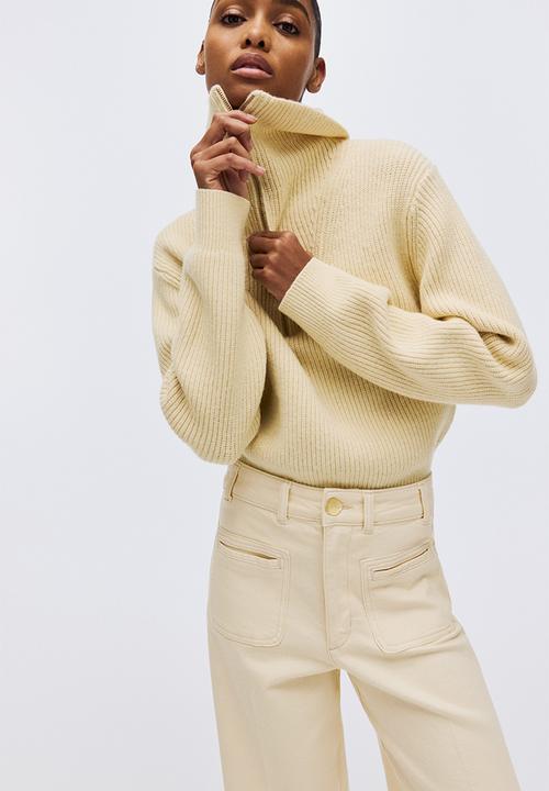 H&M - Wide high jeans - pale yellow