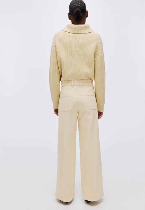 H&M - Wide high jeans - pale yellow