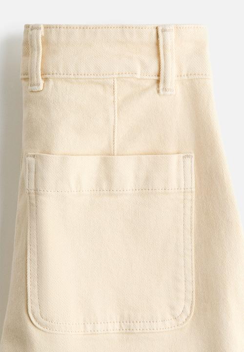 H&M - Wide high jeans - pale yellow