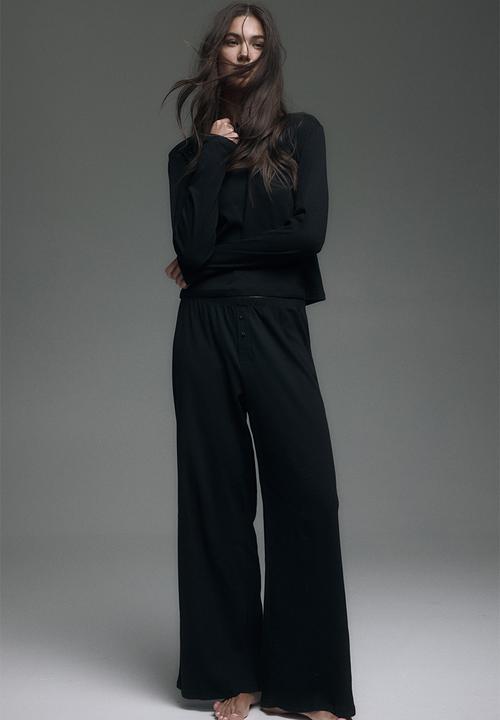 H&M - Pointelle-knit pyjamas - black