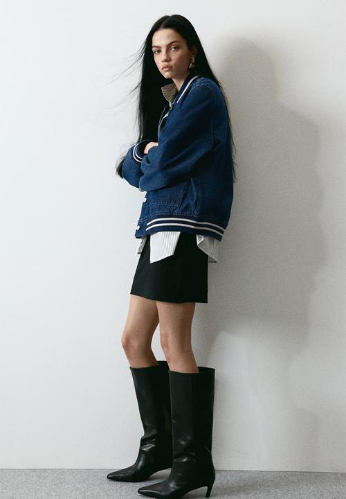 H&M - Denim baseball jacket - dark denim blue