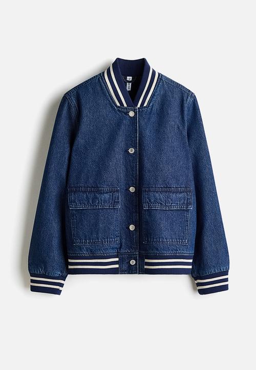 H&M - Denim baseball jacket - dark denim blue