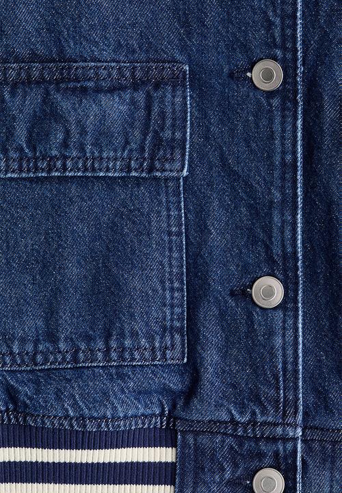 H&M - Denim baseball jacket - dark denim blue