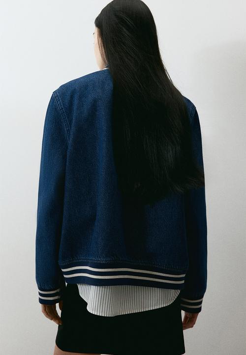 H&M - Denim baseball jacket - dark denim blue