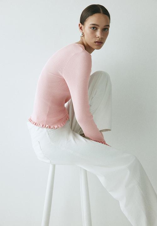 H&M - Rib-knit top - pink