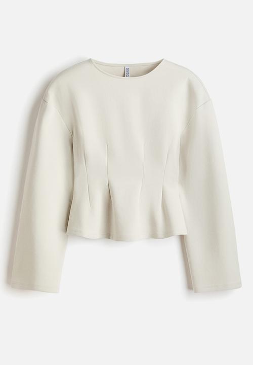 H&M - Waisted interlock top - light beige