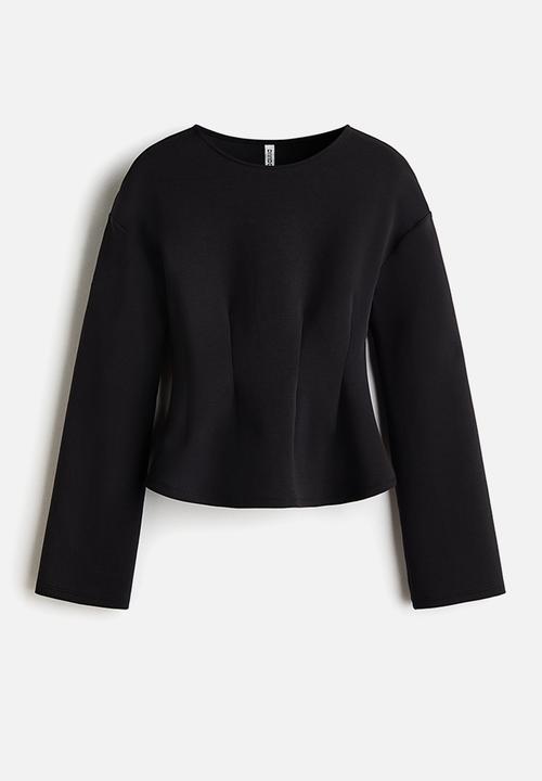 H&M - Waisted interlock top - black