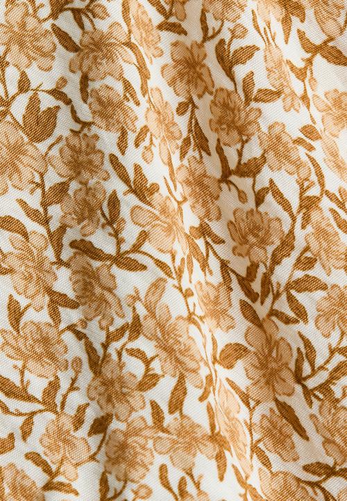 H&M - Flounce-trimmed blouse - beige/floral