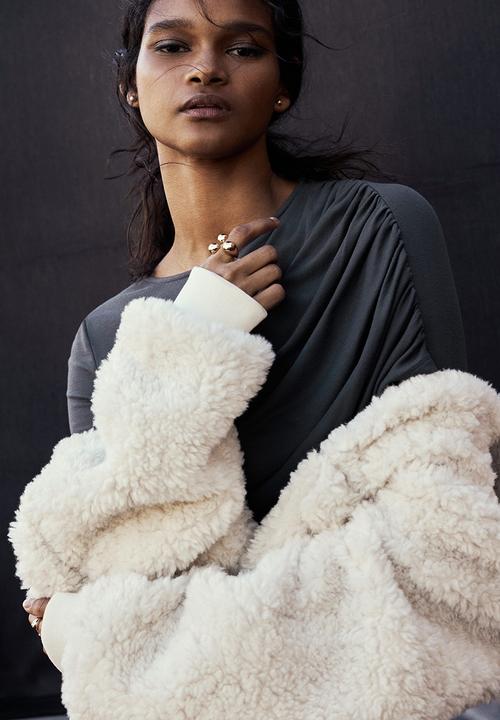 H&M - Draped viscose top - dark grey