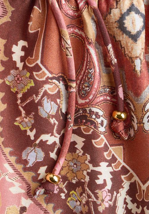 H&M - Peplum blouse - dusty orange/patterned