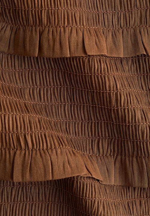 H&M - Smocked-bodice top - brown