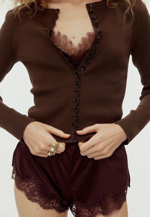 H&M - Ribbed cardigan - brown