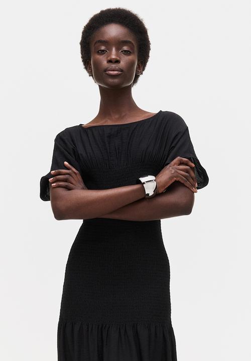 H&M - Smocked-detail dress - black