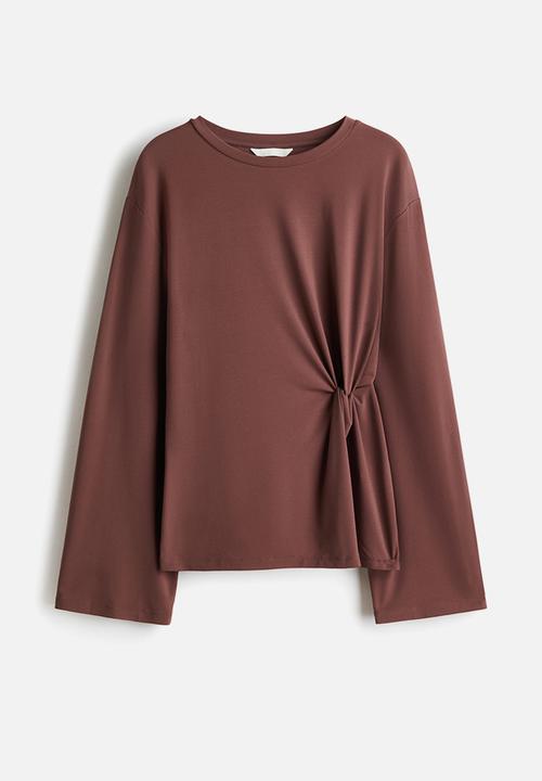 H&M - Twist-detail top - dark mole