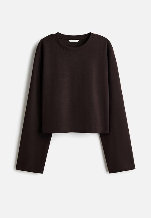 H&M - Short interlock top - dark brown