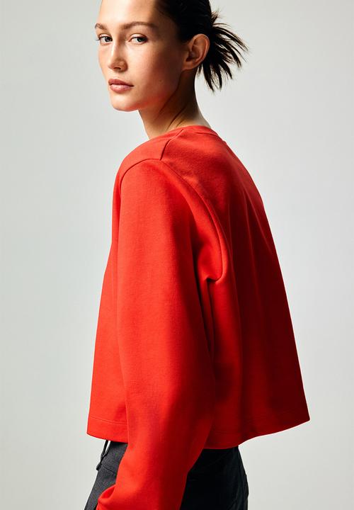 H&M - Short interlock top - bright red