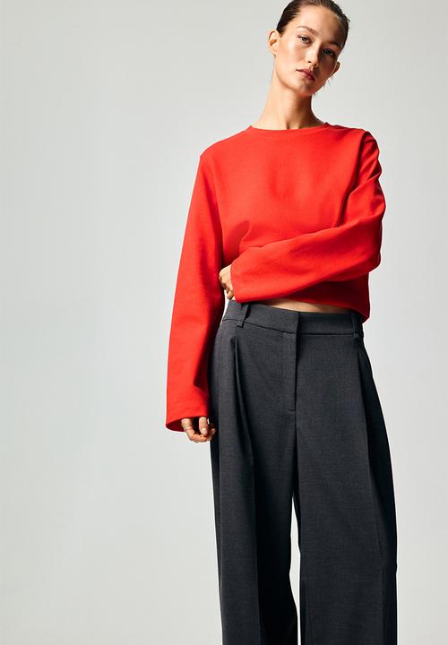 H&M - Short interlock top - bright red
