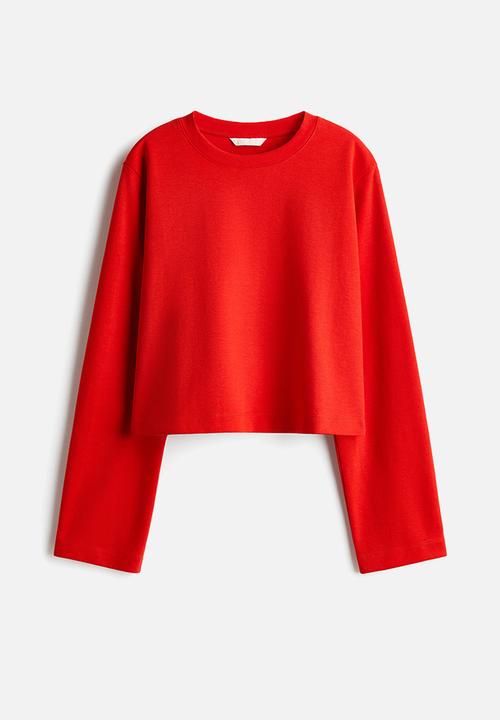 H&M - Short interlock top - bright red